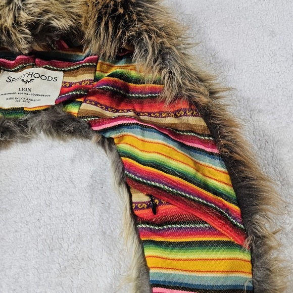 spirithoods lion faux fur collectable scarf hood rare los angeles made unisex - Picture 5 of 8